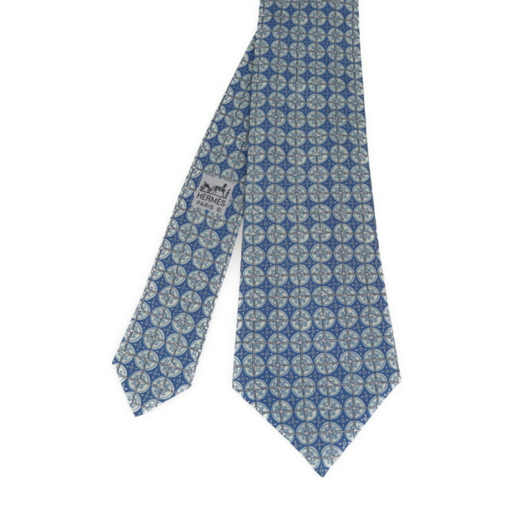 HERMES Hermes tie silk blue whole pattern apparel accessories - Picture 2 of 3